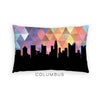 Columbus Ohio geometric skyline - Pillow | Lumbar / RebeccaPurple - Geometric Skyline