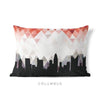 Columbus Ohio geometric skyline - Pillow | Lumbar / Red - Geometric Skyline