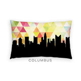 Columbus Ohio geometric skyline - Pillow | Lumbar / Yellow - Geometric Skyline
