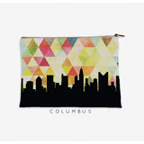 Columbus Ohio geometric skyline - Pouch | Small / Yellow - Geometric Skyline