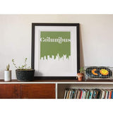 Columbus Ohio retro inspired city skyline - 5x7 Unframed Print / ForestGreen - Retro Skyline