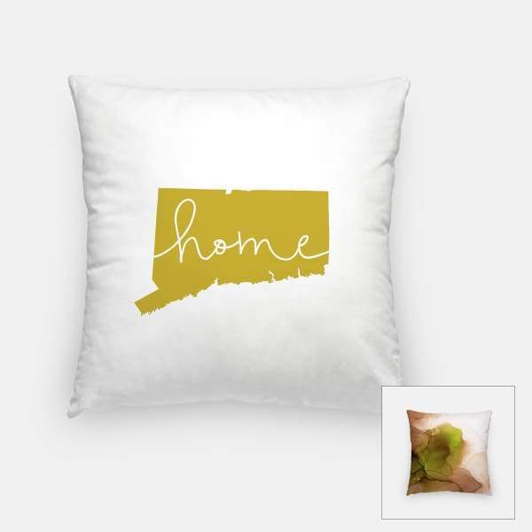 Connecticut ’home’ state silhouette - Pillow | Square / GoldenRod - Home Silhouette