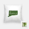 Connecticut ’home’ state silhouette - Pillow | Square / DarkGreen - Home Silhouette