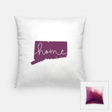Connecticut ’home’ state silhouette - Pillow | Square / Purple - Home Silhouette