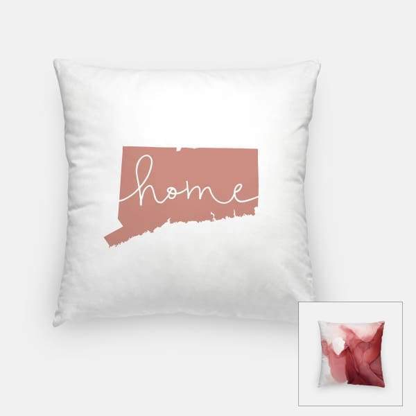 Connecticut ’home’ state silhouette - Pillow | Square / RosyBrown - Home Silhouette