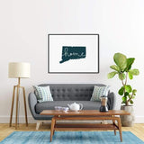 Connecticut ’home’ state silhouette - 5x7 Unframed Print / DarkSlateGray - Home Silhouette