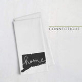 Connecticut ’home’ state silhouette - Tea Towel / Black - Home Silhouette