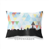 Copenhagen Denmark geometric skyline - Pillow | Lumbar / LightSkyBlue - Geometric Skyline