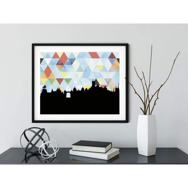 Cordoba Argentina geometric skyline - 5x7 Unframed Print / LightSkyBlue - Geometric Skyline