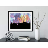 Cordoba Argentina geometric skyline - 5x7 Unframed Print / RebeccaPurple - Geometric Skyline