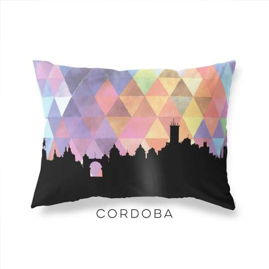 Cordoba Argentina geometric skyline - Pillow | Lumbar / RebeccaPurple - Geometric Skyline