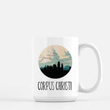 Corpus Christi Texas city skyline with vintage Corpus Christi map - Mug | 15 oz - City Map Skyline