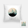 Corpus Christi Texas city skyline with vintage Corpus Christi map - Pillow | Square - City Map Skyline