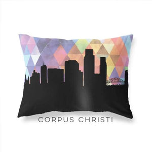 Corpus Christi Texas geometric skyline - Pillow | Lumbar / RebeccaPurple - Geometric Skyline