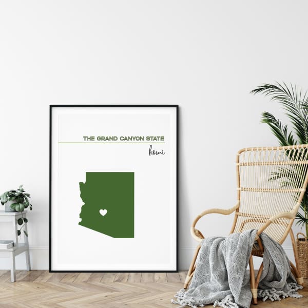 Customizable Arizona state art - ForestGreen / ForestGreen - Customizable