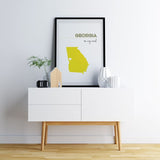 Customizable Georgia state art - LemonChiffon / LemonChiffon - Customizable