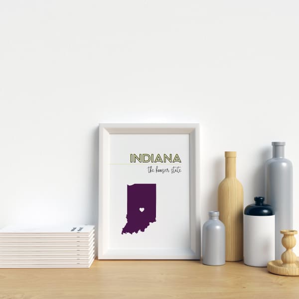 Customizable Indiana state art - Customizable