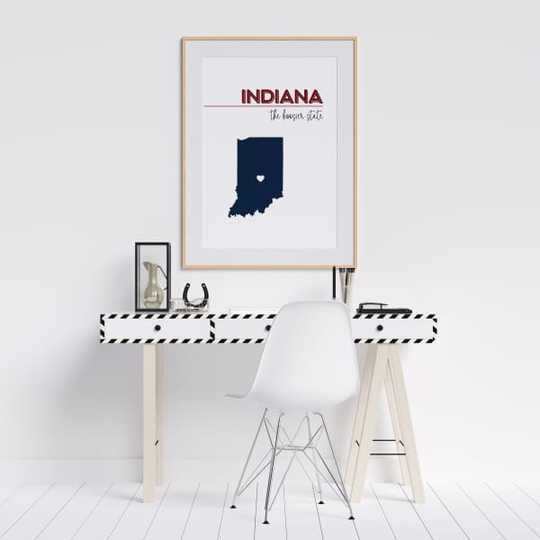 Customizable Indiana state art - Customizable