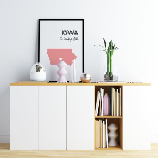 Customizable Iowa state art wanderlust gifts and home decor