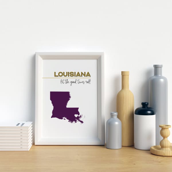 Customizable Louisiana state art - Customizable
