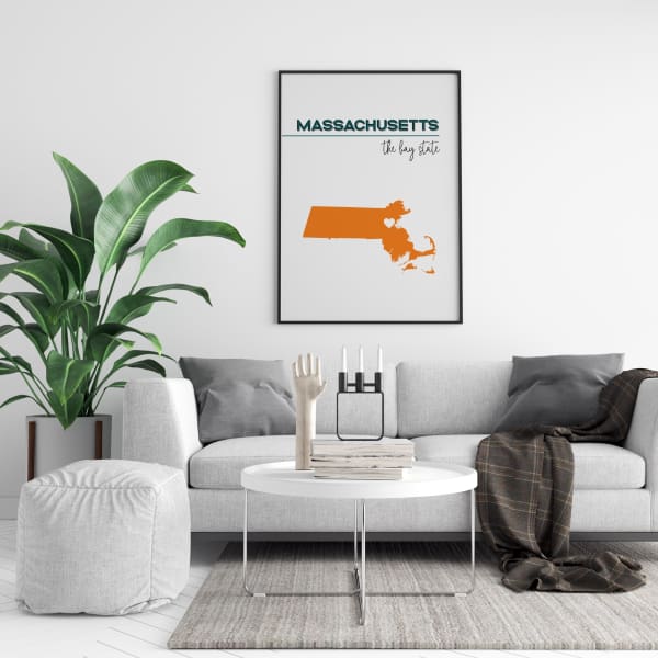 Customizable Massachusetts state art - Customizable