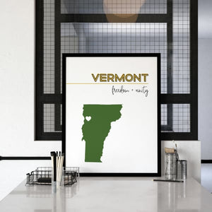 Customizable Vermont state art - Customizable