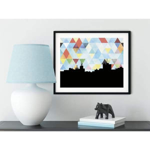 Dakar Senegal geometric skyline - 5x7 Unframed Print / LightSkyBlue - Geometric Skyline