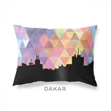 Dakar Senegal geometric skyline - Pillow | Lumbar / RebeccaPurple - Geometric Skyline