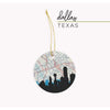 Dallas Texas city skyline with vintage Dallas map - City Map Skyline