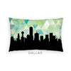 Dallas Texas geometric skyline - Pillow | Lumbar / Green - Geometric Skyline