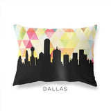 Dallas Texas geometric skyline - Pillow | Lumbar / Yellow - Geometric Skyline