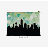 Dallas Texas geometric skyline - Pouch | Small / Green - Geometric Skyline