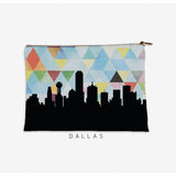 Dallas Texas geometric skyline - Pouch | Small / LightSkyBlue - Geometric Skyline