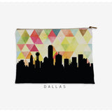 Dallas Texas geometric skyline - Pouch | Small / Yellow - Geometric Skyline