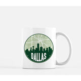 Dallas Texas skyline and city map design | in multiple colors - Mug | 11 oz / Green - City Road Maps