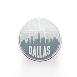 Dallas Texas skyline and city map design | in multiple colors - Coasters | Set of 2 / Silver - City Road Maps
