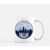 Dallas Texas skyline and city map design | in multiple colors - Mug | 11 oz / Navy - City Road Maps