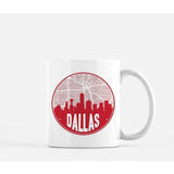 Dallas Texas skyline and city map design | in multiple colors - Mug | 11 oz / Red - City Road Maps