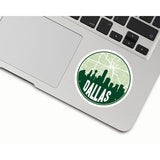 Dallas Texas skyline and city map design | in multiple colors - Sticker / Green - City Road Maps