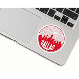 Dallas Texas skyline and city map design | in multiple colors - Sticker / Red - City Road Maps