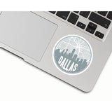 Dallas Texas skyline and city map design | in multiple colors - Sticker / Silver - City Road Maps