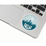 Dallas Texas skyline and city map design | in multiple colors - Sticker / Teal - City Road Maps