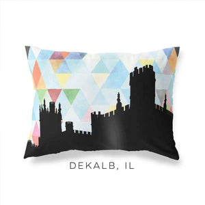 Dekalb Illinois geometric skyline - Pillow | Lumbar / LightSkyBlue - Geometric Skyline