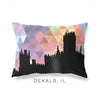 Dekalb Illinois geometric skyline - Pillow | Lumbar / RebeccaPurple - Geometric Skyline