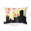 Dekalb Illinois geometric skyline - Pillow | Lumbar / Yellow - Geometric Skyline