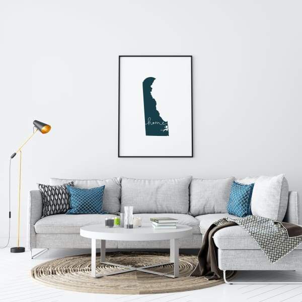 Delaware ’home’ state silhouette - 5x7 Unframed Print / DarkSlateGray - Home Silhouette