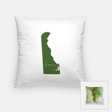 Delaware ’home’ state silhouette - Pillow | Square / DarkGreen - Home Silhouette