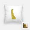 Delaware ’home’ state silhouette - Pillow | Square / GoldenRod - Home Silhouette