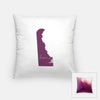 Delaware ’home’ state silhouette - Pillow | Square / Purple - Home Silhouette