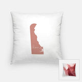 Delaware ’home’ state silhouette - Pillow | Square / RosyBrown - Home Silhouette